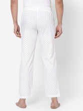 Men's Printed, White, Cotton, Regular Fit, Elasticated, Waistband, Pyjama  With Side Pockets